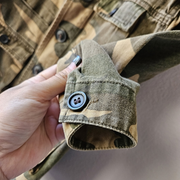 Vintage 1980s Distressed Camouflage Chore Kids Jacket - Picture 3 of 6